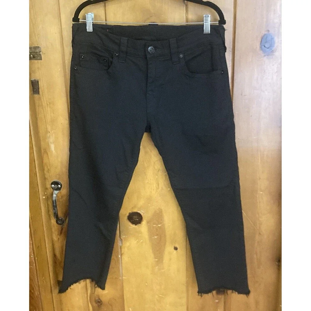 True Religion Women’s 31 Rocco Relaxed Skinny Black Jeans Casual Stretch EUC